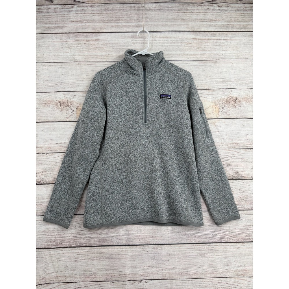 Patagonia Better Sweater Pullover Women Large Gray 1/4 Zip Fleece Jacket 25528